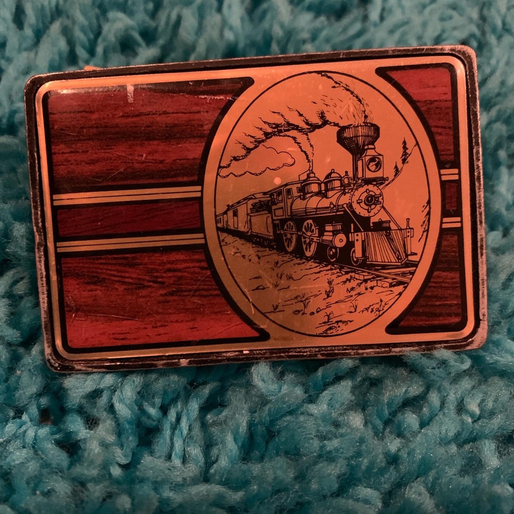 🔥Vintage 1984 Train Logo Belt Buckle🔥